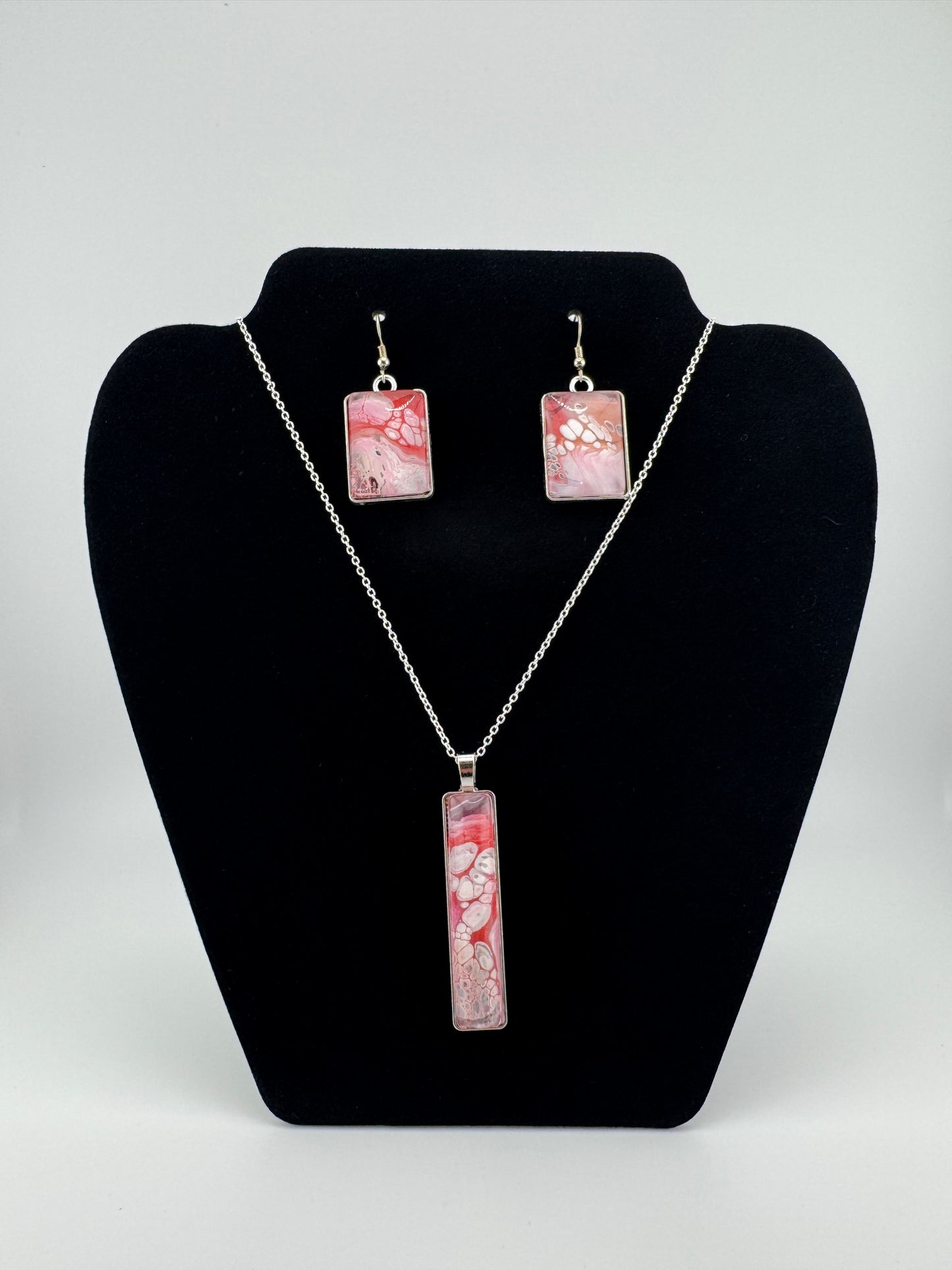 Pink Bubbles Necklace and Earring Set