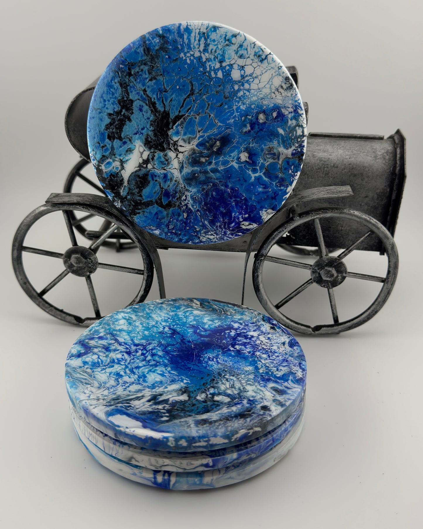 Aqua/Blue Round Coasters