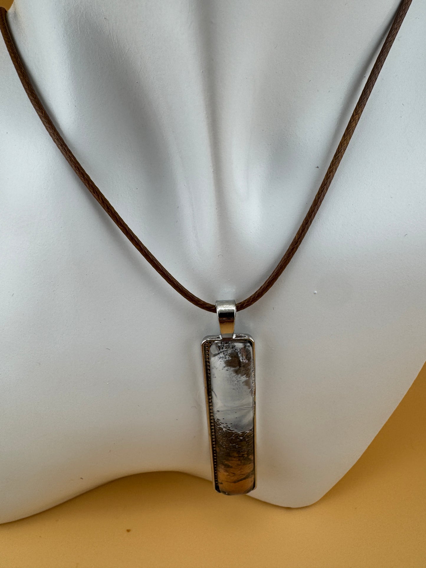 Bronze Shimmer Slim Necklace and Earrings
