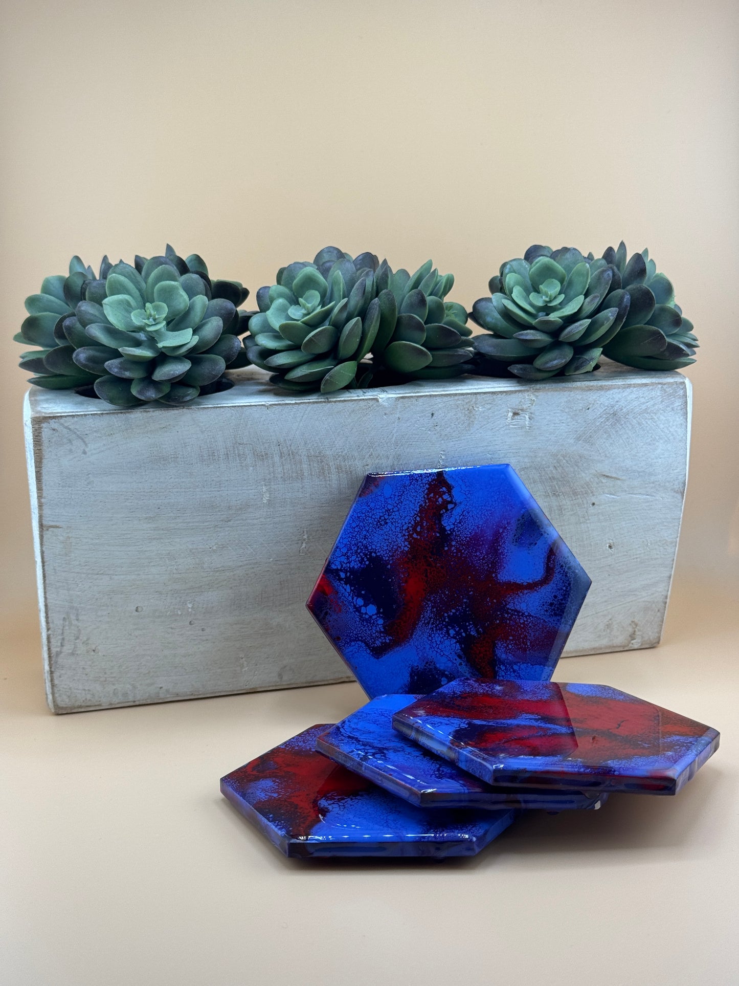 Purple/Red Octagon Coasters