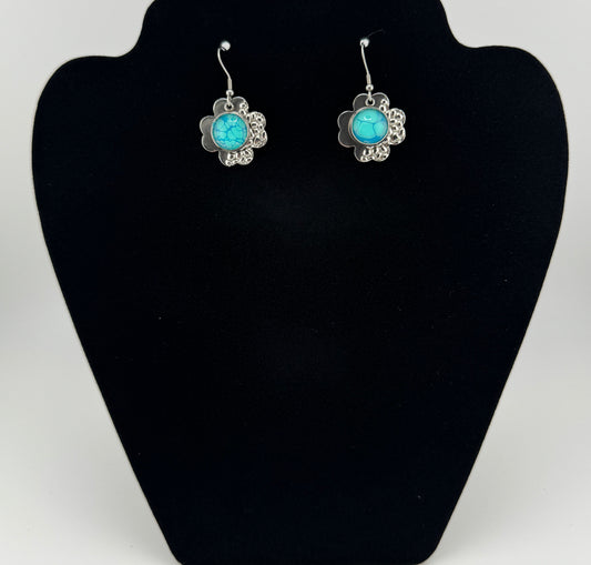 Teal Clover Earrings