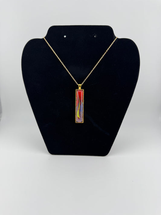 Red/Purple/Yellow Slim Necklace