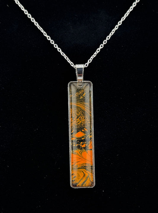 Orange/Black Slim Necklace