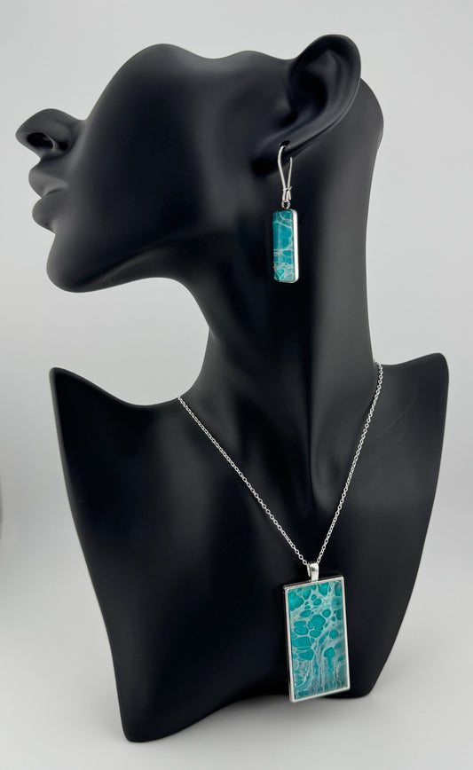 Turquoise Bubbles Necklace and Earring Set