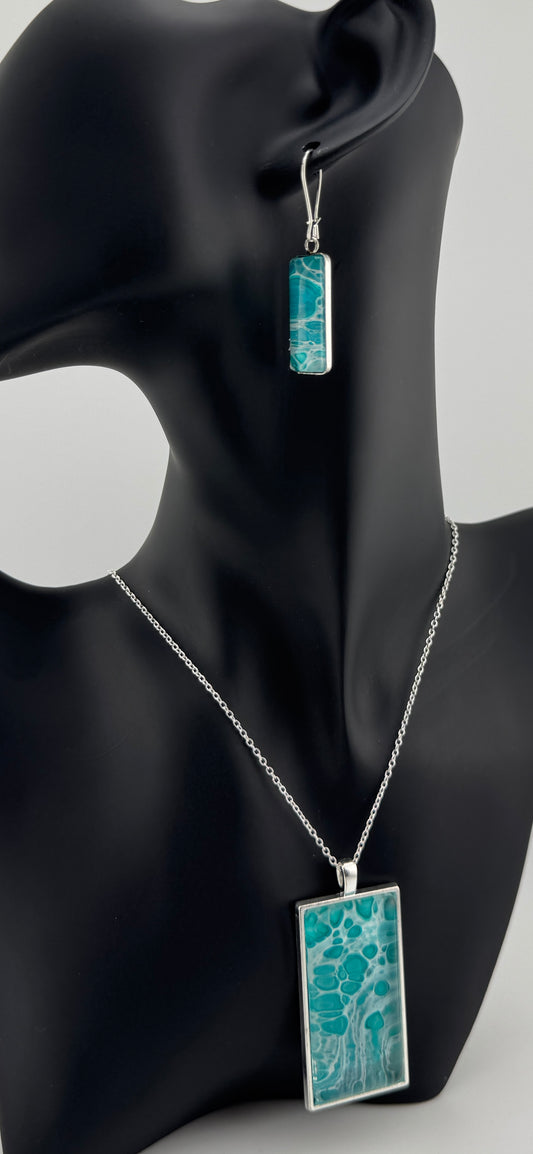 Turquoise Bubbles Necklace and Earring Set