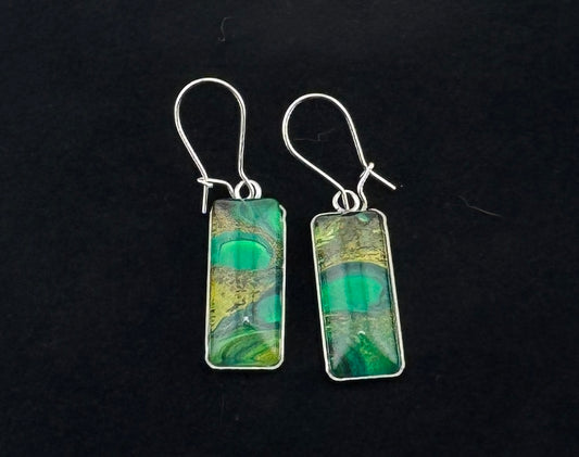 Emerald and Yellow Earrings