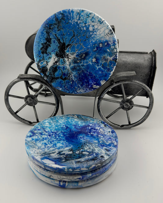 Aqua/Blue Round Coasters
