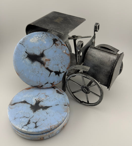 Light Blue Round Coasters