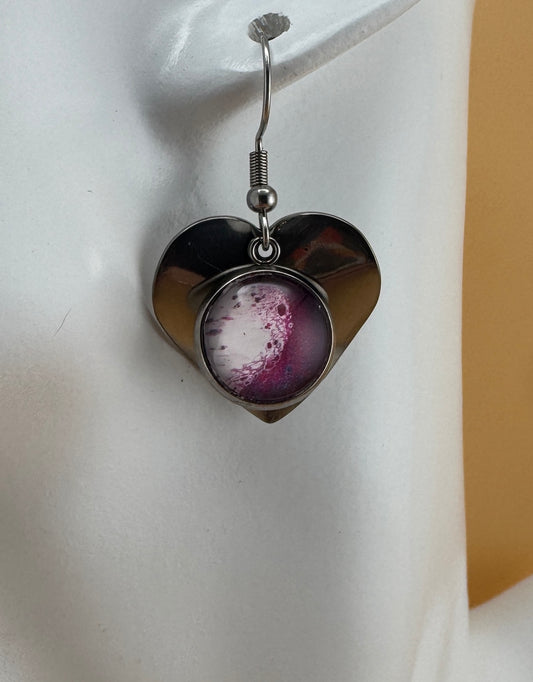 Hearts Desire Pink/White Earrings