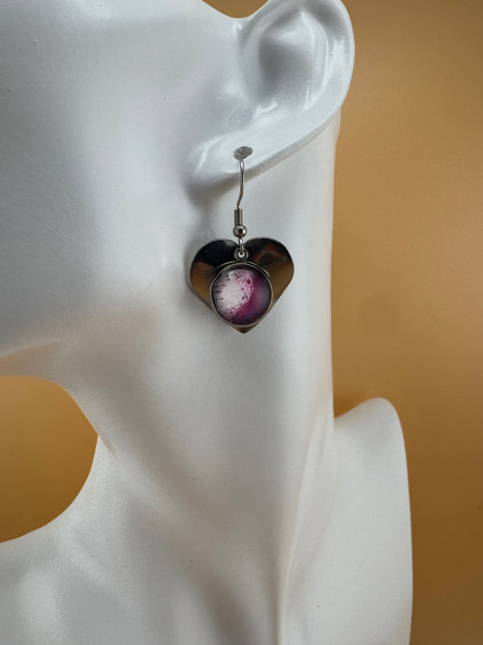 Hearts Desire Pink/White Earrings