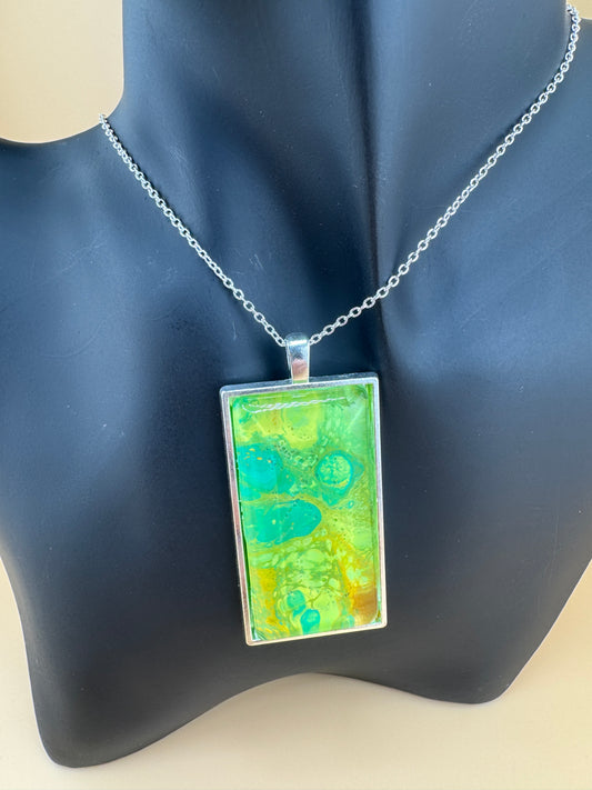 Lime Haze Necklace and Earrings