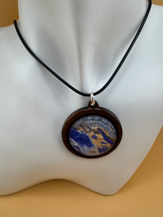 Broncos Wooden Necklace and Earring Set