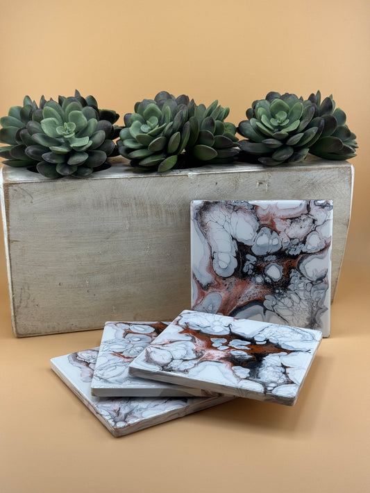 Copper/Black Square Coasters